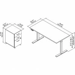 Bush Business Furniture Move 60 Series 27''-47'' Adjustable Standing Desk W/ Storage, Storm Gray/Cool Gray Metallic (M6S011SGSU) -Staples Department Store 11C68372 CA63 492B 9BACC4DD61941D99 sc7