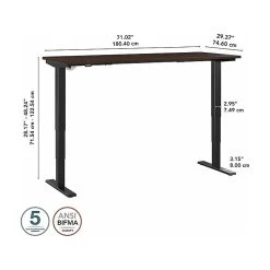 Bush Business Furniture Move 40 28"-48" Adjustable Standing Desk, Black Walnut/Black (M4S7230BWBK) -Staples Department Store 1251FE5D 2B09 432F 960107435011006D sc7