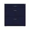 Space Solutions 3-Drawer Lateral File Cabinet, Letter/Legal Size, Lockable, 31.88"H X 30"W X 17.63"D, Navy (25073)