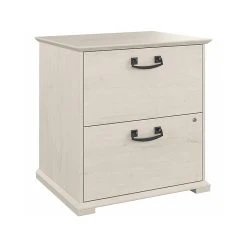 Bush Furniture Homestead 2-Drawer Lateral File Cabinet, Letter/Legal, 30"H, Linen White Oak (HOF129LW-Z)