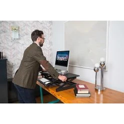 Rocelco 32" Ergonomic Adjustable Desk Riser, Black (R EADRB2) -Staples Department Store 1DBA71D5 B769 498A 934EBF029F43A30C sc7