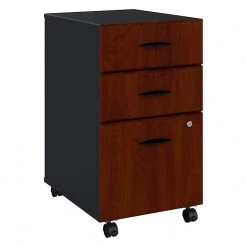 Bush Business Furniture Cubix 3 Drawer Mobile File Cabinet, Hansen Cherry/Galaxy (WC94453PSU)