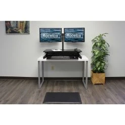Rocelco 37"W Deluxe Adjustable Desk Riser With Energizing Anti-Fatique Mat And Dual Articulating Monitor Mount (R DADRB-DM2-MAF) 11 Rocelco 37"W Deluxe Adjustable Desk Riser With Energizing Anti-Fatique Mat And Dual Articulating Monitor Mount (R DADRB-DM2-MAF) -Staples Department Store 2B373709 0707 4DF6 8DA550A71A24CEB5 sc7