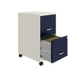 Space Solutions SOHO Smart File 2-Drawer Mobile File Cabinet, Letter Size, Lockable, 26.7"H X 18"D, Pearl White/Navy (25335) -Staples Department Store 33FB85DD BE2C 43F1 B70B794DB04D585E sc7