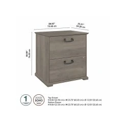 Bush Furniture Homestead 2-Drawer Lateral File Cabinet, Letter/Legal Size, Lockable, 30"H, Driftwood Gray (HOF129DG-Z) -Staples Department Store 38B7D155 6194 4BAE 88B726B986B506F8 sc7
