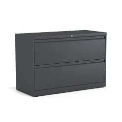 Staples 2-Drawer Lateral File Cabinet, Locking, Letter/Legal, Charcoal, 42"W (26822D)