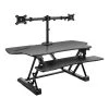 Mount-It! 6"-20"H Adjustable Sit-Stand Desk Converter With Dual-Monitor Mount, Black (MI-8053)