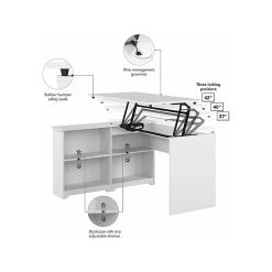 Bush Furniture Cabot 37-42"H Corner Adjustable Standing 3-Position Desk With Shelves, White (WC31916) -Staples Department Store 4719349D 1D95 49F6 B6AF8EF012FA02D3 sc7