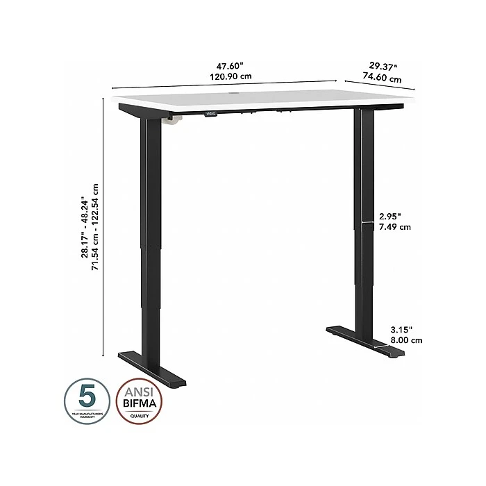 Bush Business Furniture Move 40 28"-48"H Electric Adjustable Standing Desk, White/Black (M4S4830WHBK) 5 Bush Business Furniture Move 40 28"-48"H Electric Adjustable Standing Desk, White/Black (M4S4830WHBK) - Image 5