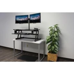 Rocelco 37"W Deluxe Adjustable Desk Riser With Energizing Anti-Fatique Mat And Dual Articulating Monitor Mount (R DADRB-DM2-MAF) 17 Rocelco 37"W Deluxe Adjustable Desk Riser With Energizing Anti-Fatique Mat And Dual Articulating Monitor Mount (R DADRB-DM2-MAF) -Staples Department Store 4EE13A86 A409 488E 821236801EE743F4 sc7