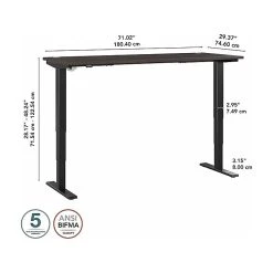 Bush Business Furniture Move 40 28"-48"H Electric Adjustable Standing Desk, Storm Gray/Black (M4S7230SGBK) -Staples Department Store 54335E41 3715 4EE2 9EC8201A494F3105 sc7
