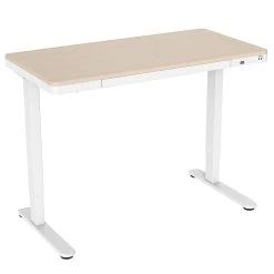 Mount-It! 28"-46"H Electric Adjustable Height Standing Desk, Light Brown Woodgrain (MI-15004)