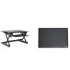 Rocelco 32" Ergonomic Adjustable Desk Riser With Energizing Anti-Fatique Mat (R EADRB-MAFM)