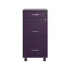 Space Solutions SOHO Organizer 3-Drawer Mobile File Cabinet, Letter Size, Lockable, 29.52"H X 18"D, Midnight Purple (25285)