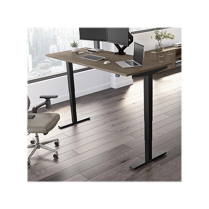 Bush Business Furniture Move 40 28"-48"H Electric Adjustable Standing Desk, Modern Hickory/Black (M4S7230MHBK) 2 Bush Business Furniture Move 40 28"-48"H Electric Adjustable Standing Desk, Modern Hickory/Black (M4S7230MHBK) - Image 2