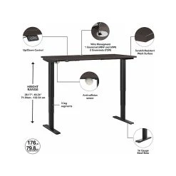 Bush Business Furniture Move 40 28"-48"H Electric Adjustable Standing Desk, Storm Gray/Black (M4S4824HCBK) -Staples Department Store 793B2A1D BD7F 4FBD AC15136C29DF940E sc7