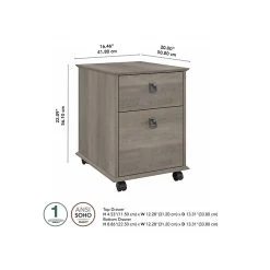 Bush Furniture Homestead 2-Drawer Mobile File Cabinet, Letter/Legal Size, 22.09"H X 16.46"W X 20"D, Driftwood Gray (HOF117DG-03) 11 Bush Furniture Homestead 2-Drawer Mobile File Cabinet, Letter/Legal Size, 22.09"H X 16.46"W X 20"D, Driftwood Gray (HOF117DG-03) -Staples Department Store 8841E145 1CE7 41A7 A55FD8278609ED16 sc7