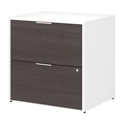 Bush Business Furniture Jamestown 2-Drawer Lateral File Cabinet, Locking, Letter/Legal, Storm Gray/White, 29.72" (JTF130SGWHSU)