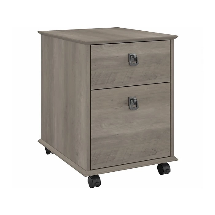 Bush Furniture Homestead 2-Drawer Mobile File Cabinet, Letter/Legal Size, 22.09"H X 16.46"W X 20"D, Driftwood Gray (HOF117DG-03) 1 Bush Furniture Homestead 2-Drawer Mobile File Cabinet, Letter/Legal Size, 22.09"H X 16.46"W X 20"D, Driftwood Gray (HOF117DG-03)