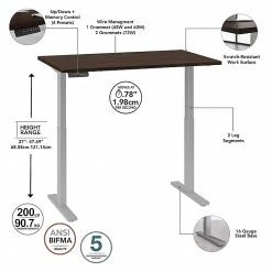 Bush Business Furniture Move 60 Series 27"-48" Adjustable Standing Desk, Black Walnut/Cool Gray Metallic (M6S4824BWSK) -Staples Department Store 94489C1E B3E2 4280 AFD41B5497667A2D sc7
