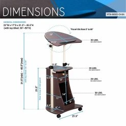 Techni Mobili Adjustable Table, Heavy-Duty MDF (RTA-B005-CH36) -Staples Department Store 9531C1EC EE47 4801 9C8A5FB1DA7AA24B sc7