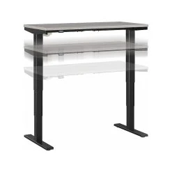 Bush Business Furniture Move 40 28"-48"H Electric Adjustable Standing Desk, Platinum Gray/Black (M4S4824PGBK)