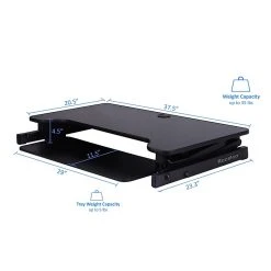 Rocelco 37" Deluxe Adjustable Desk Riser With Dual Monitor Desk Mount, Black (R DADRB-DM2) -Staples Department Store ABEAF6B0 23D8 49D5 80E4A1ADE5D96E4B sc7