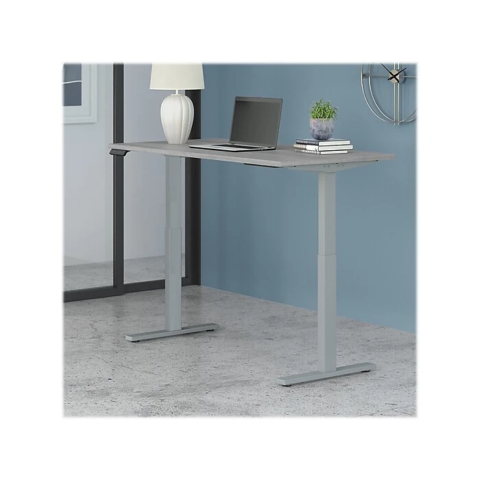 Bush Business Furniture Move 60 Series 27"-47"H Adjustable Standing Desk, Platinum Gray/Cool Gray Metallic (M6S6030PGSK) 2 Bush Business Furniture Move 60 Series 27"-47"H Adjustable Standing Desk, Platinum Gray/Cool Gray Metallic (M6S6030PGSK) - Image 2