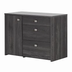 South Shore Interface Storage Unit With File Drawer, Gray Oak (10539)