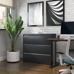 Staples HL8000 Commercial 3-Drawer Lateral File Cabinet, Locking, Letter/Legal, Black, 42"W (23202D) -Staples Department Store BA3BBD3C AF9F 4CE9 839A3FCD12A3FEB0 sc7