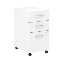 Bush Business Furniture Studio C 3 Drawer Mobile File Cabinet, White (SCF216WHSU)