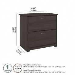 Bush Furniture Cabot Lateral File Cabinet, Heather Gray (WC31780) -Staples Department Store C51E25EF 39B7 430A 90218A8C6A603CA2 sc7