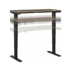 Bush Business Furniture Move 40 28"-48"H Electric Adjustable Standing Desk, Modern Hickory/Black (M4S4824MHBK)