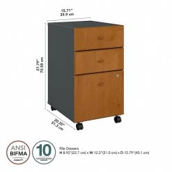 Bush Business Furniture Cubix 3 Drawer Mobile File Cabinet, Natural Cherry/Slate (WC57453PSU) 11 Bush Business Furniture Cubix 3 Drawer Mobile File Cabinet, Natural Cherry/Slate (WC57453PSU) -Staples Department Store C87AC46F F053 463B 9C0618A07A29CCBF sc7
