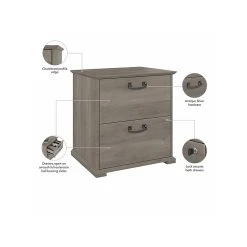Bush Furniture Homestead 2-Drawer Lateral File Cabinet, Letter/Legal Size, Lockable, 30"H, Driftwood Gray (HOF129DG-Z) -Staples Department Store CE6EF4D8 D6C3 4F77 B31F7DDB639EEBA6 sc7