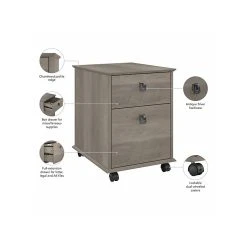 Bush Furniture Homestead 2-Drawer Mobile File Cabinet, Letter/Legal Size, 22.09"H X 16.46"W X 20"D, Driftwood Gray (HOF117DG-03) 10 Bush Furniture Homestead 2-Drawer Mobile File Cabinet, Letter/Legal Size, 22.09"H X 16.46"W X 20"D, Driftwood Gray (HOF117DG-03) -Staples Department Store D9EC6A57 B58C 4AE7 A61536324718C88B sc7