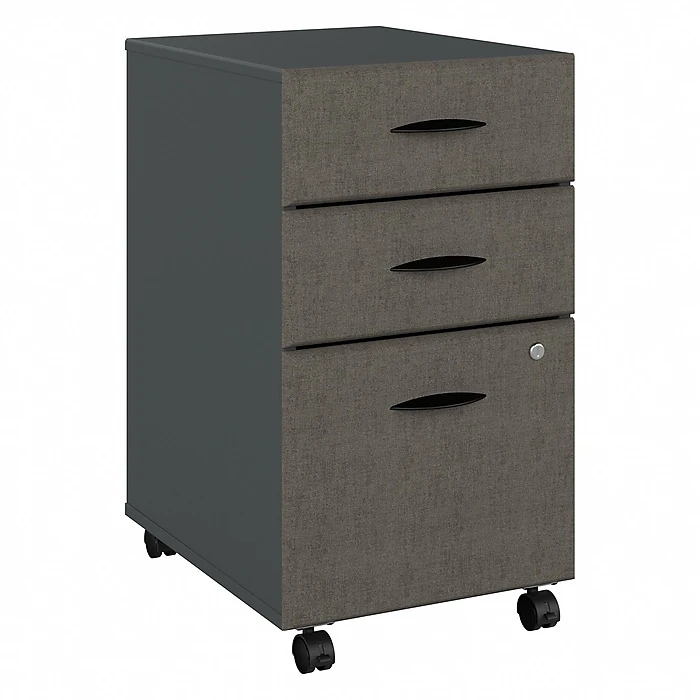 Bush Business Furniture Cubix 3 Drawer Mobile File Cabinet, Slate (WC84853PSU) 1 Bush Business Furniture Cubix 3 Drawer Mobile File Cabinet, Slate (WC84853PSU)