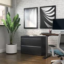 Staples 2-Drawer Lateral File Cabinet, Locking, Letter/Legal, Charcoal, 36"W (26821D) -Staples Department Store DDCE9640 0275 49B8 BED9AD6441430DD1 sc7