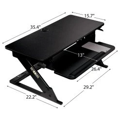 3M™ Precision Standing Desk, 35"W Adjustable Desk Riser With Gel Wrist Rest And Precise™ Mouse Pad, Black (SD60B) -Staples Department Store DFBFBD19 E6D8 4069 8C982F22A5D94987 sc7
