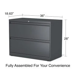 Staples 2-Drawer Lateral File Cabinet, Locking, Letter/Legal, Charcoal, 36"W (26821D) -Staples Department Store E3129C56 D13E 4F5B A3A537BAD70ABCD7 sc7