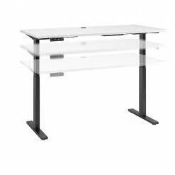 Bush Business Furniture Move 60 Series 27''-47'' Adjustable Standing Desk, White (M6S6030WHBK)