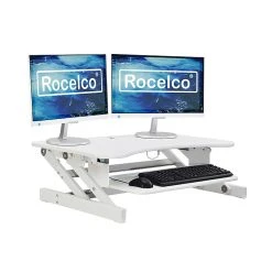 Rocelco 37" Deluxe Adjustable Desk Riser, White (R DADRW)