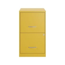 Space Solutions SOHO Smart File 2-Drawer File Cabinet, Letter Size, Lockable, 24.5"H X 14.25"W X 18"D, Goldfinch (25272)