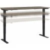 Bush Business Furniture Move 40 28"-48"H Electric Adjustable Standing Desk, Modern Hickory/Black (M4S7230MHBK)