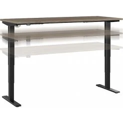 Staples Department Store 21 Bush Business Furniture Move 40 28"-48"H Electric Adjustable Standing Desk, Modern Hickory/Black (M4S7230MHBK)