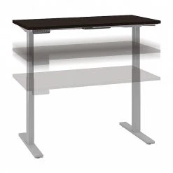 Bush Business Furniture Move 60 Series 27"-48" Adjustable Standing Desk, Black Walnut/Cool Gray Metallic (M6S4824BWSK)