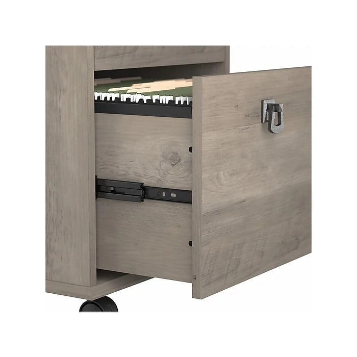 Bush Furniture Homestead 2-Drawer Mobile File Cabinet, Letter/Legal Size, 22.09"H X 16.46"W X 20"D, Driftwood Gray (HOF117DG-03) 8 Bush Furniture Homestead 2-Drawer Mobile File Cabinet, Letter/Legal Size, 22.09"H X 16.46"W X 20"D, Driftwood Gray (HOF117DG-03) - Image 8