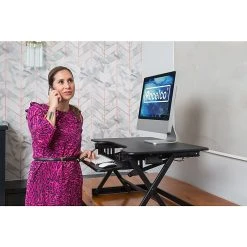 Rocelco 32" Ergonomic Adjustable Desk Riser With Energizing Anti-Fatique Mat (R EADRB-MAFM) -Staples Department Store EF99424D 48F9 4FAF 87D1CE2CE870C000 sc7