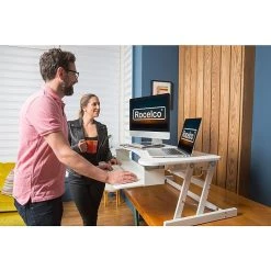 Rocelco 37" Deluxe Adjustable Desk Riser, White (R DADRW) -Staples Department Store F5E7EC97 8AED 4DDB BC363D77A3CBEBC0 sc7