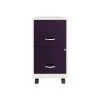 Space Solutions SOHO Smart File 2-Drawer Mobile File Cabinet, Letter Size, Lockable, White/Purple (25336)